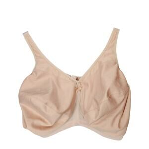 Glamorise Bra sz 42 I Wirefree Comfort Straps Beige Tan Full Women READ